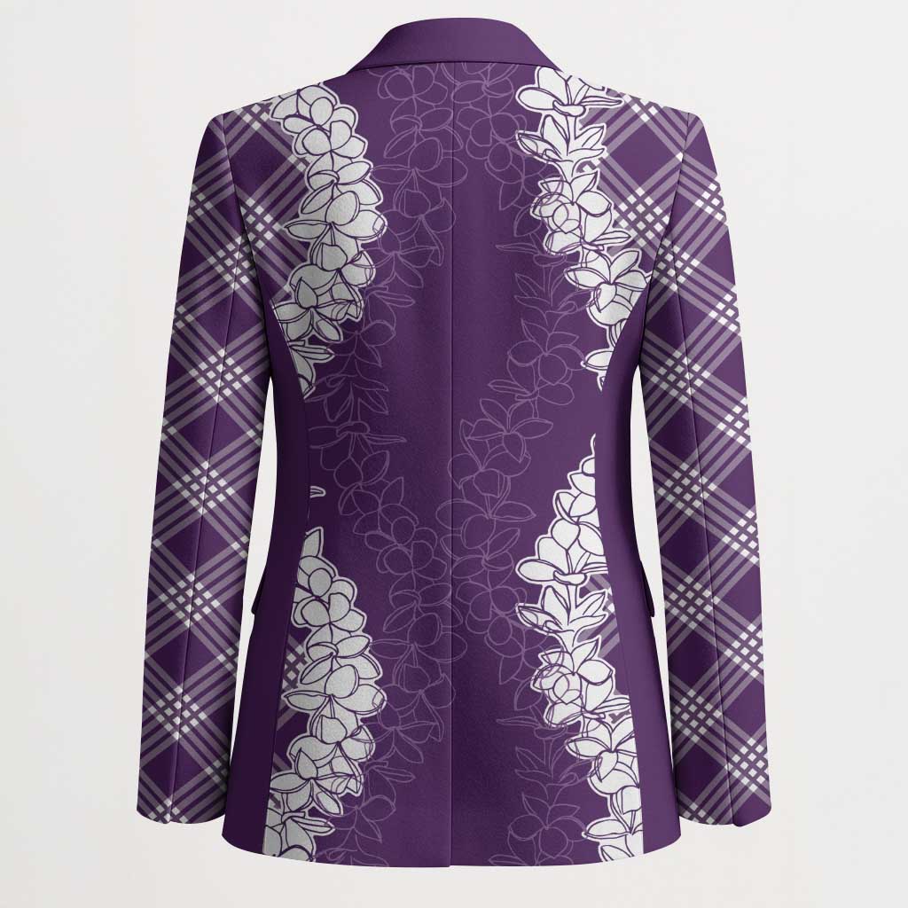 Hawaii Aloha Plumeria Lei Violet Palaka Blazer - Polynesian Pride