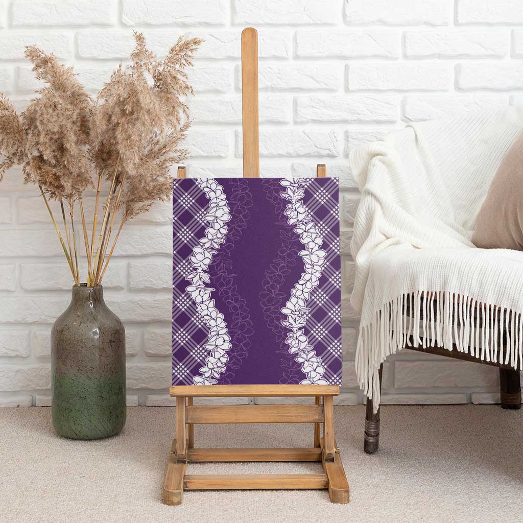 Hawaii Aloha Plumeria Lei Violet Palaka Canvas Wall Art - Polynesian Pride