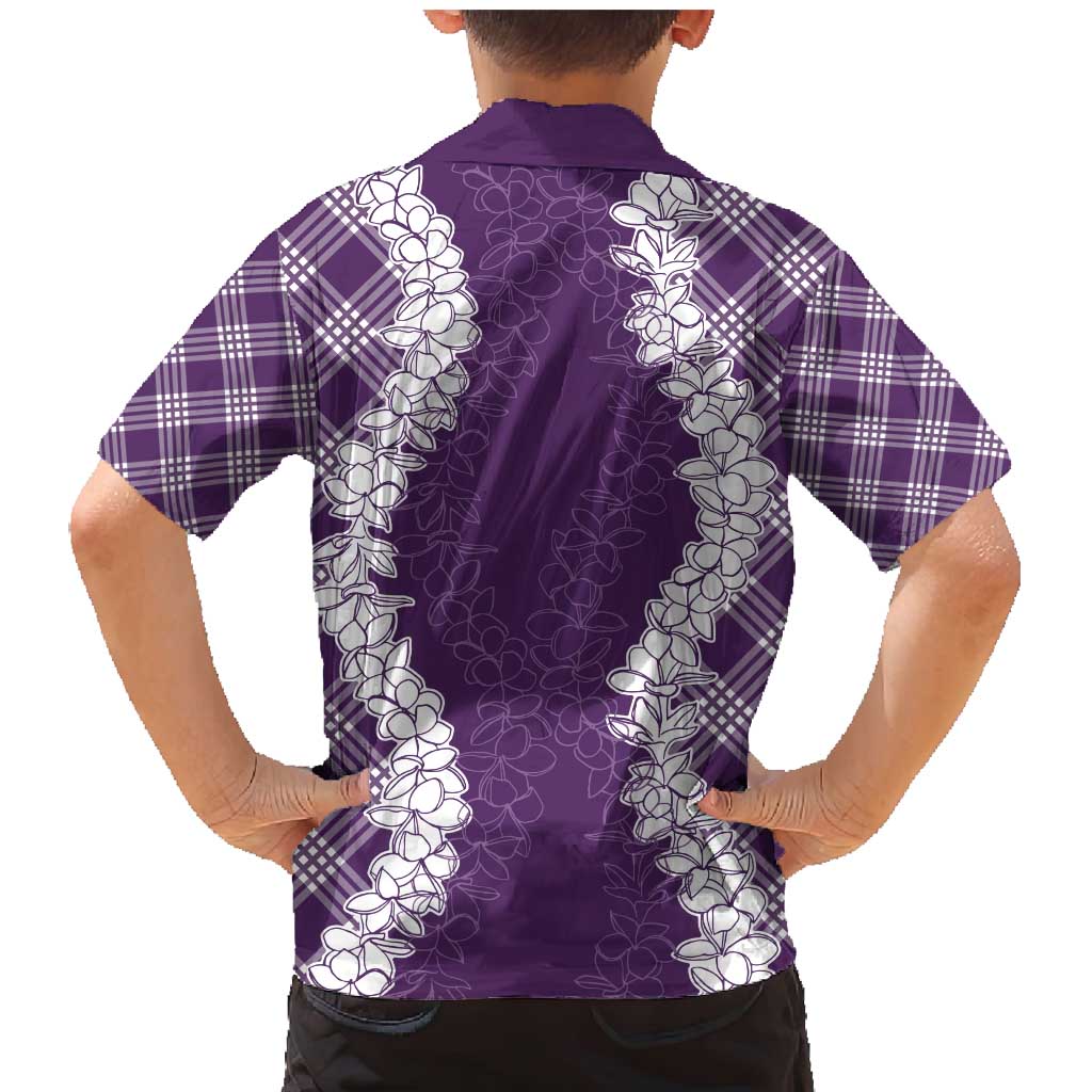 Hawaii Aloha Plumeria Lei Violet Palaka Family Matching Mermaid Dress and Hawaiian Shirt LT7 - Polynesian Pride
