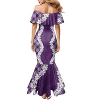 Hawaii Aloha Plumeria Lei Violet Palaka Family Matching Mermaid Dress and Hawaiian Shirt LT7 - Polynesian Pride
