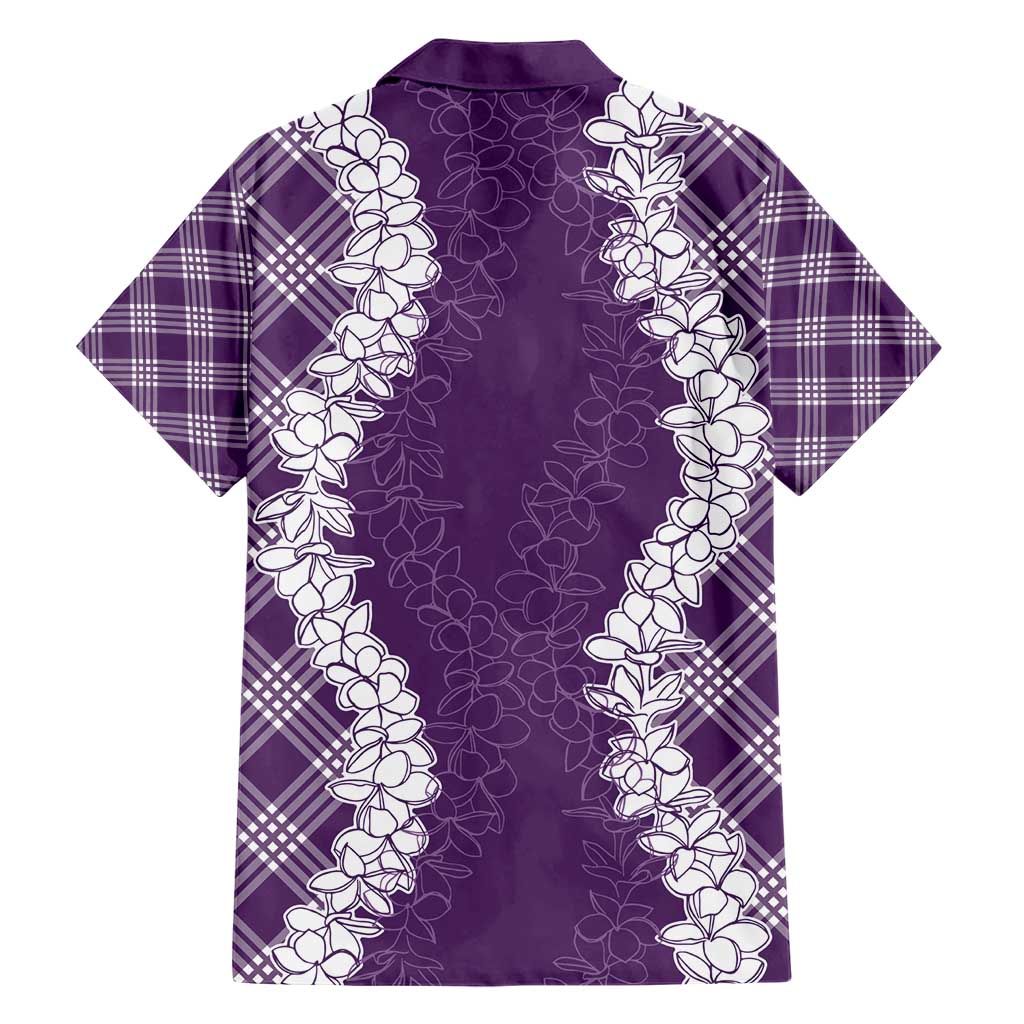 Hawaii Aloha Plumeria Lei Violet Palaka Family Matching Short Sleeve Bodycon Dress and Hawaiian Shirt LT7 - Polynesian Pride