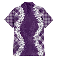 Hawaii Aloha Plumeria Lei Violet Palaka Family Matching Summer Maxi Dress and Hawaiian Shirt LT7 - Polynesian Pride