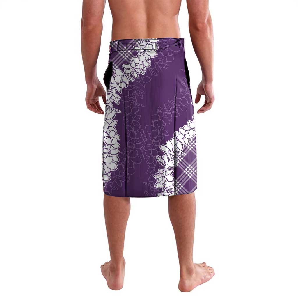 Hawaii Aloha Plumeria Lei Violet Palaka Lavalava - Polynesian Pride