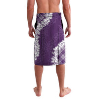 Hawaii Aloha Plumeria Lei Violet Palaka Lavalava - Polynesian Pride