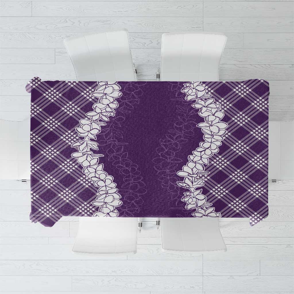 Hawaii Aloha Plumeria Lei Violet Palaka Tablecloth - Polynesian Pride