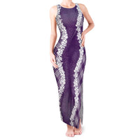 Hawaii Aloha Plumeria Lei Violet Palaka Tank Maxi Dress LT7 Women Violet - Polynesian Pride
