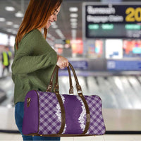 Hawaii Aloha Plumeria Lei Violet Palaka Travel Bag - Polynesian Pride