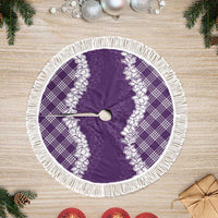 Hawaii Aloha Plumeria Lei Violet Palaka Tree Skirt - Polynesian Pride