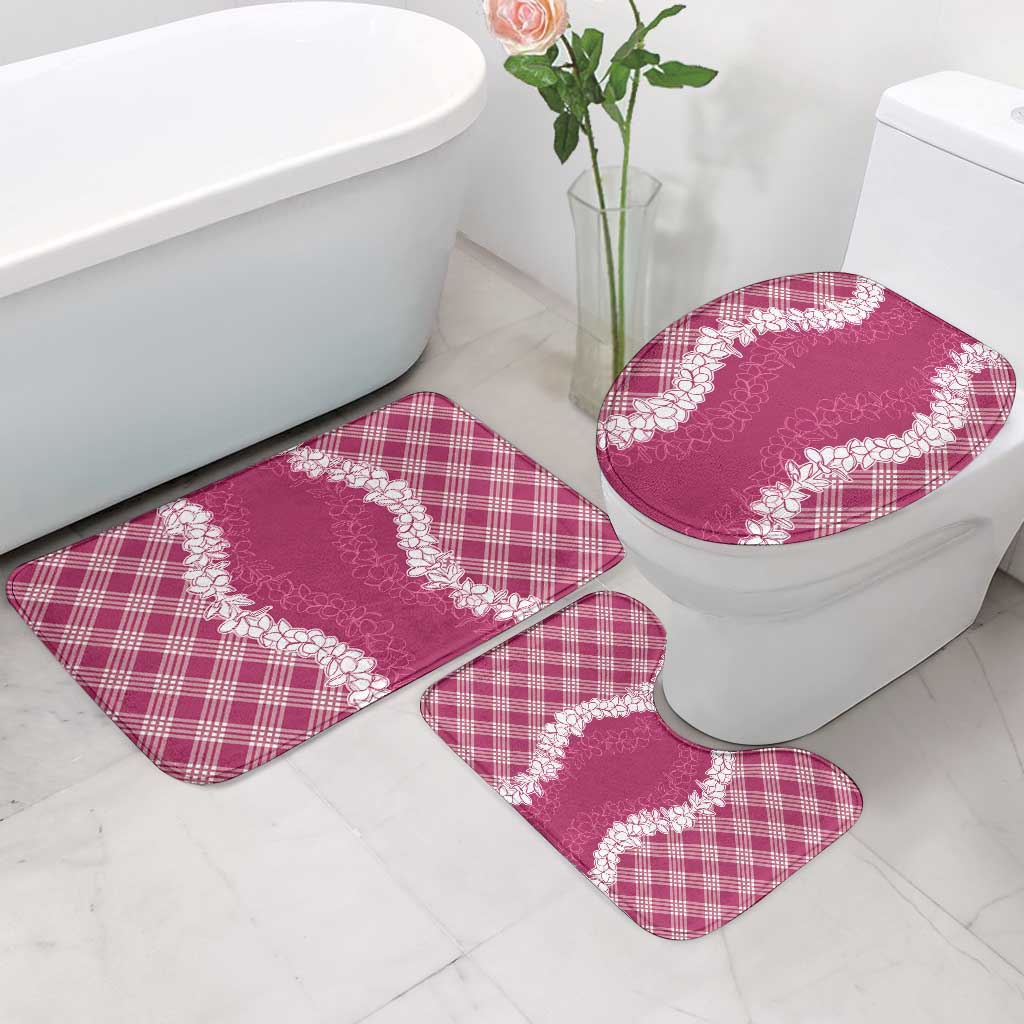 Hawaii Aloha Plumeria Lei Fuschia Palaka Bathroom Set - Polynesian Pride