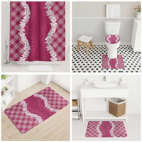 Hawaii Aloha Plumeria Lei Fuschia Palaka Bathroom Set - Polynesian Pride