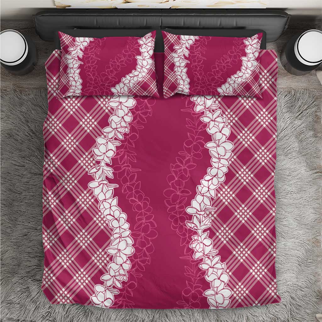 Hawaii Aloha Plumeria Lei Fuschia Palaka Bedding Set LT7 Fuschia - Polynesian Pride