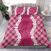Hawaii Aloha Plumeria Lei Fuschia Palaka Bedding Set LT7 - Polynesian Pride