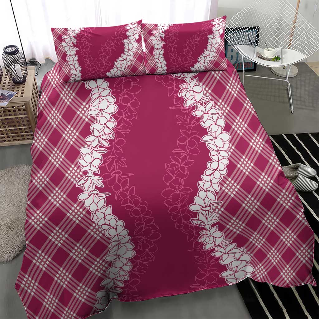Hawaii Aloha Plumeria Lei Fuschia Palaka Bedding Set LT7 - Polynesian Pride