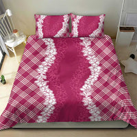 Hawaii Aloha Plumeria Lei Fuschia Palaka Bedding Set LT7 - Polynesian Pride