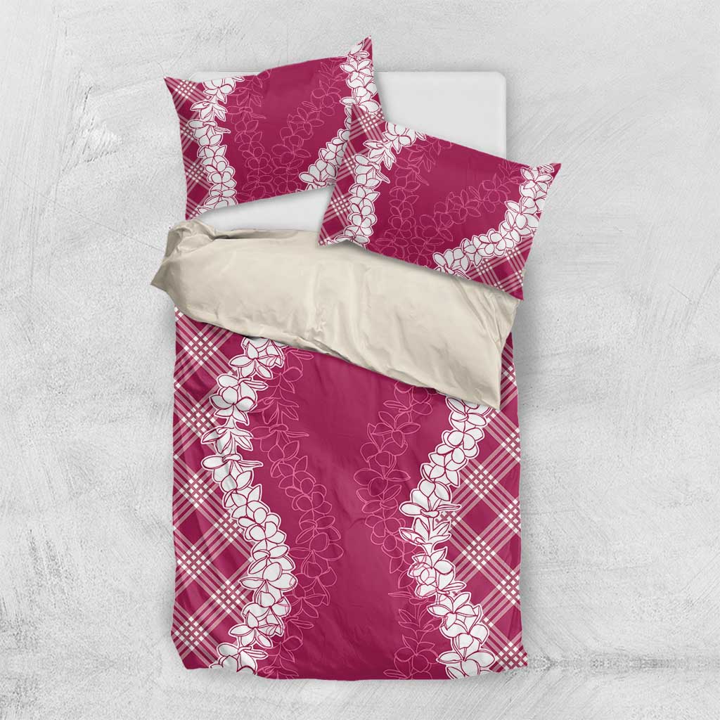 Hawaii Aloha Plumeria Lei Fuschia Palaka Bedding Set LT7 US Twin 172cm x 218cm Fuschia - Polynesian Pride