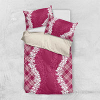 Hawaii Aloha Plumeria Lei Fuschia Palaka Bedding Set LT7 US Twin 172cm x 218cm Fuschia - Polynesian Pride