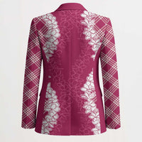 Hawaii Aloha Plumeria Lei Fuschia Palaka Blazer - Polynesian Pride