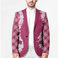 Hawaii Aloha Plumeria Lei Fuschia Palaka Blazer - Polynesian Pride