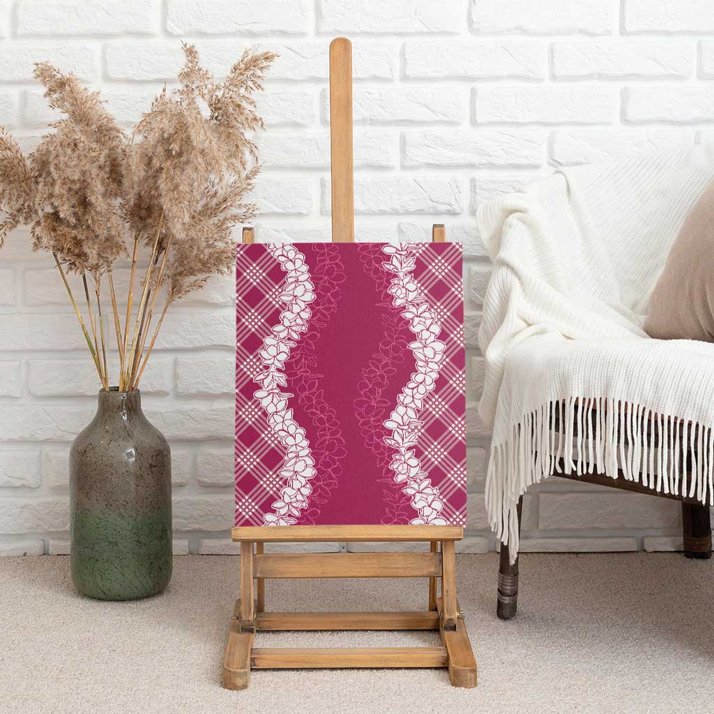 Hawaii Aloha Plumeria Lei Fuschia Palaka Canvas Wall Art - Polynesian Pride