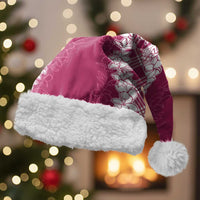 Hawaii Aloha Plumeria Lei Fuschia Palaka Christmas Santa Hat - Polynesian Pride