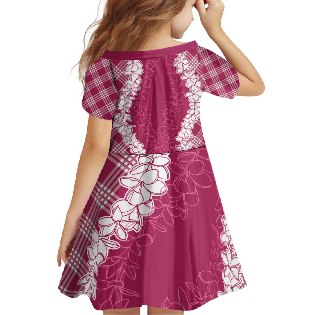 Hawaii Aloha Plumeria Lei Fuschia Palaka Family Matching Off Shoulder Maxi Dress and Hawaiian Shirt LT7 - Polynesian Pride