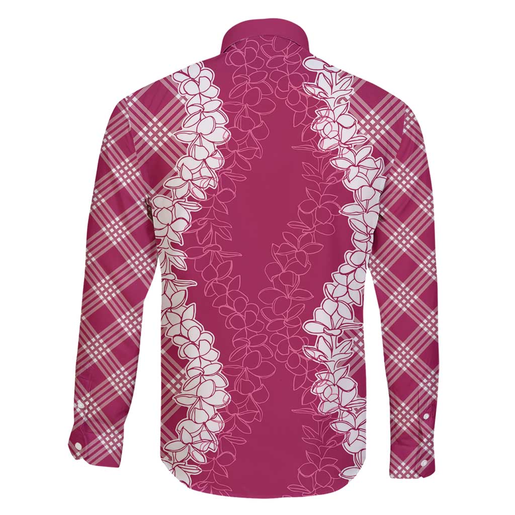 Hawaii Aloha Plumeria Lei Fuschia Palaka Family Matching Short Sleeve Bodycon Dress and Hawaiian Shirt LT7 - Polynesian Pride