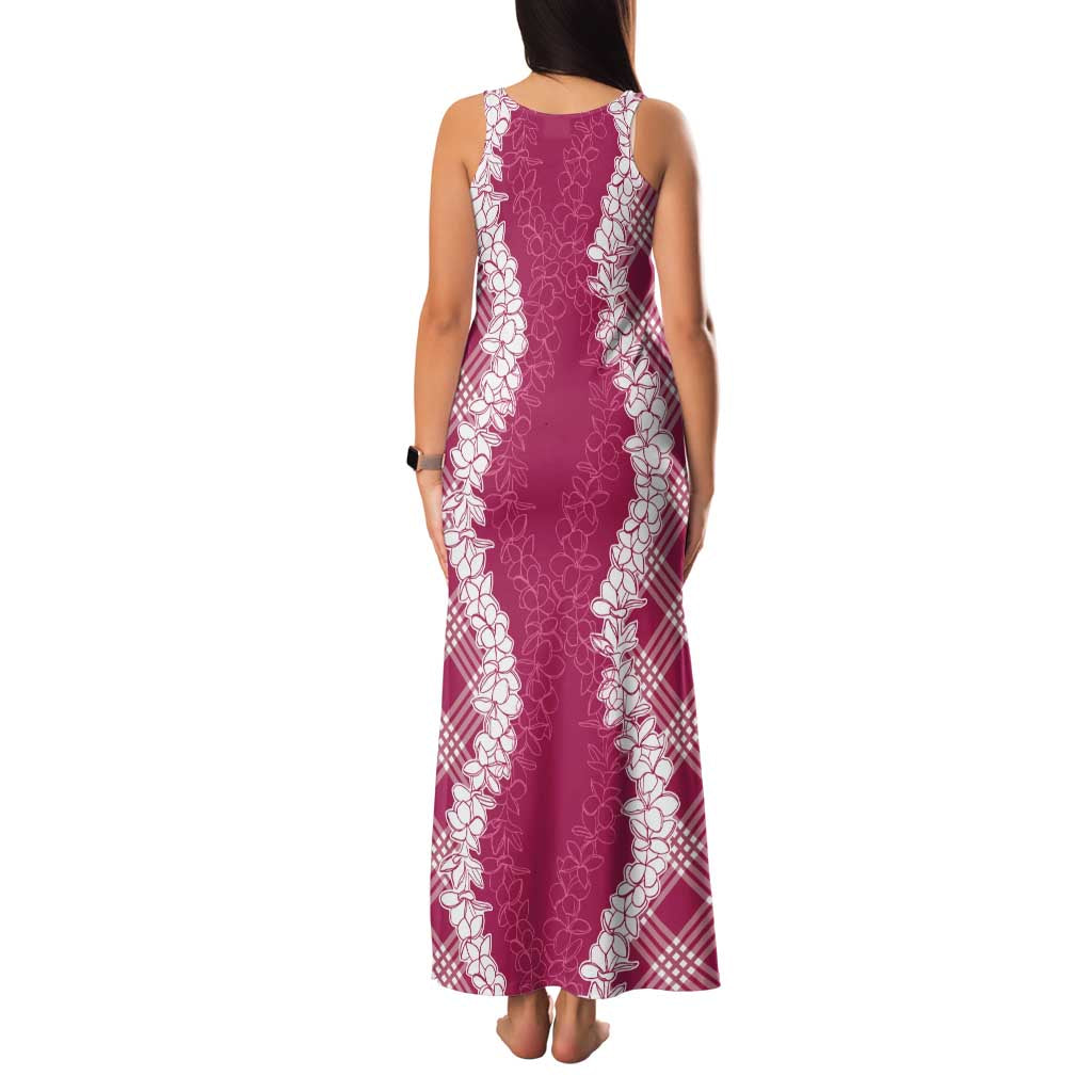 Hawaii Aloha Plumeria Lei Fuschia Palaka Family Matching Tank Maxi Dress and Hawaiian Shirt LT7 - Polynesian Pride