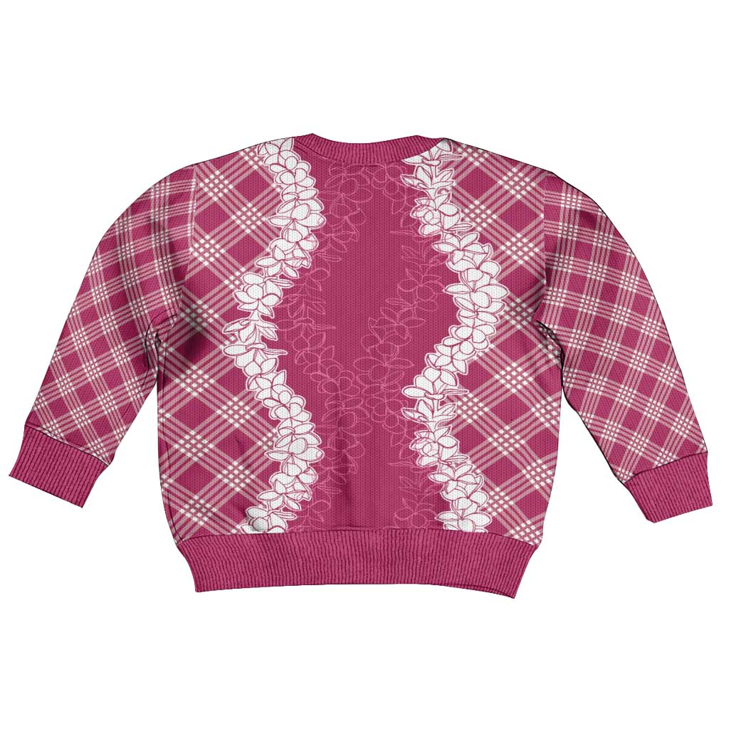 Hawaii Aloha Plumeria Lei Fuschia Palaka Kid Ugly Christmas Sweater LT7 - Polynesian Pride