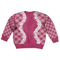 Hawaii Aloha Plumeria Lei Fuschia Palaka Kid Ugly Christmas Sweater LT7 - Polynesian Pride