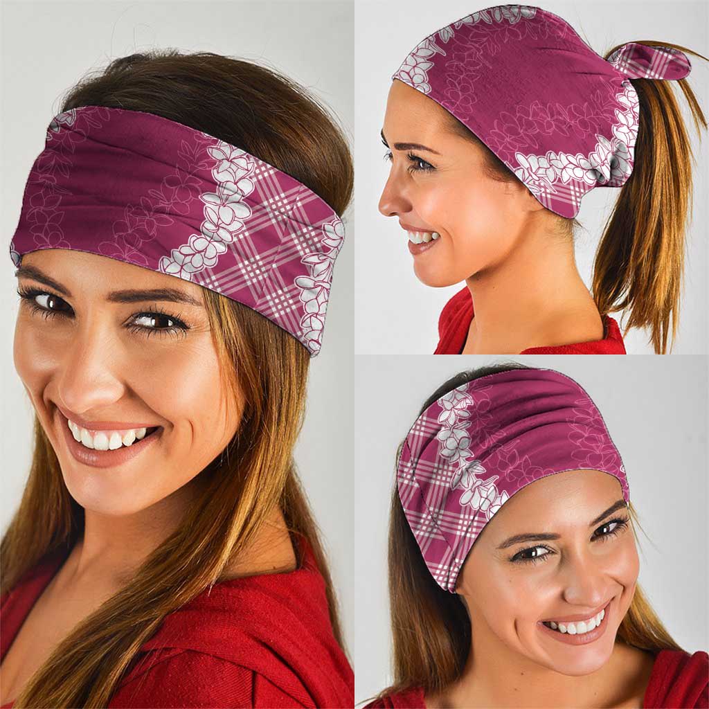 Hawaii Aloha Plumeria Lei Fuschia Palaka Neck Gaiter - Polynesian Pride