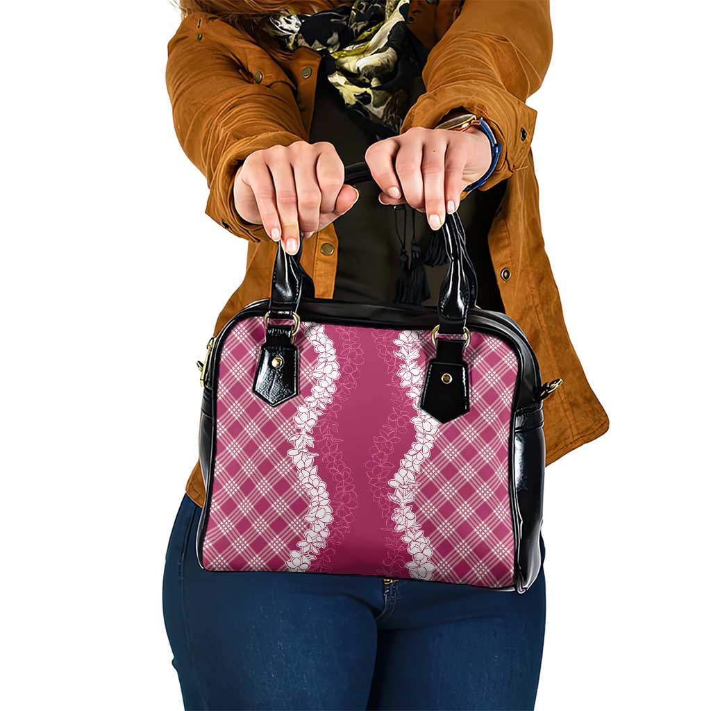 Hawaii Aloha Plumeria Lei Fuschia Palaka Shoulder Handbag LT7 One Size Fuschia - Polynesian Pride
