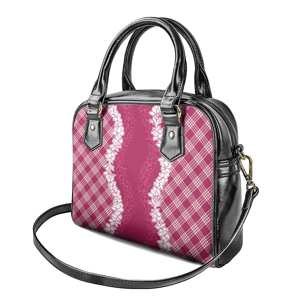 Hawaii Aloha Plumeria Lei Fuschia Palaka Shoulder Handbag LT7 - Polynesian Pride