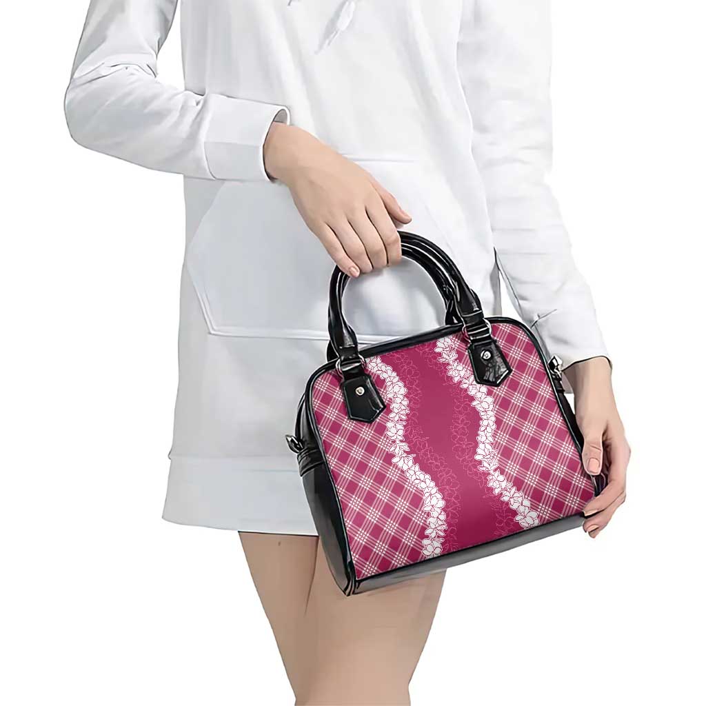 Hawaii Aloha Plumeria Lei Fuschia Palaka Shoulder Handbag LT7 - Polynesian Pride
