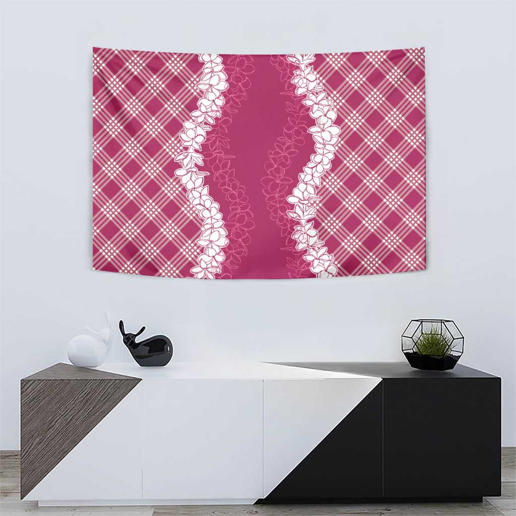 Hawaii Aloha Plumeria Lei Fuschia Palaka Tapestry - Polynesian Pride