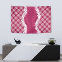 Hawaii Aloha Plumeria Lei Fuschia Palaka Tapestry - Polynesian Pride