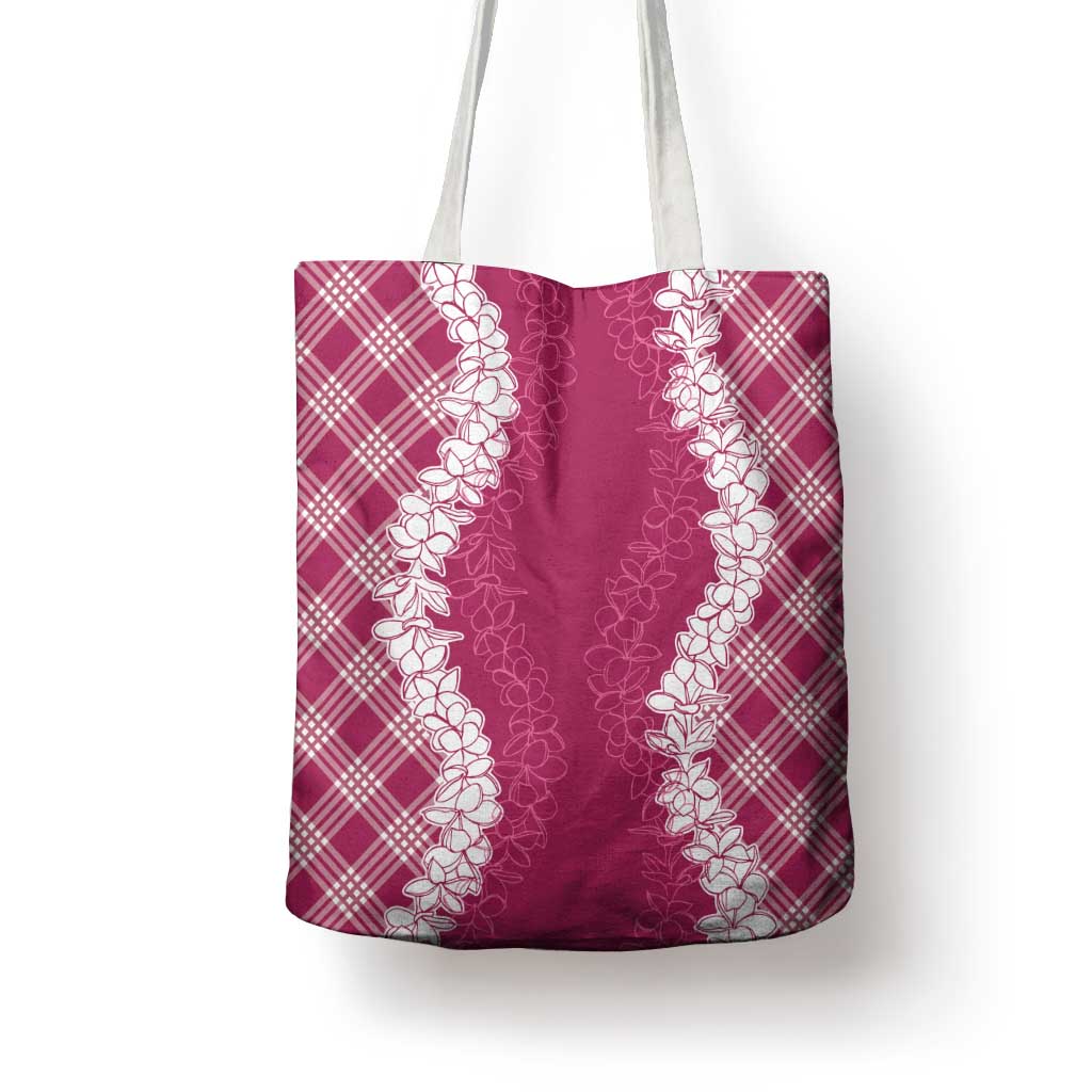 Hawaii Aloha Plumeria Lei Fuschia Palaka Tote Bag LT7 - Polynesian Pride