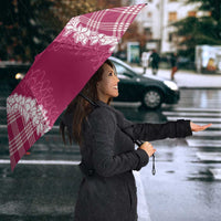 Hawaii Aloha Plumeria Lei Fuschia Palaka Umbrella - Polynesian Pride