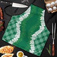 Hawaii Aloha Plumeria Lei Green Palaka Apron - Polynesian Pride