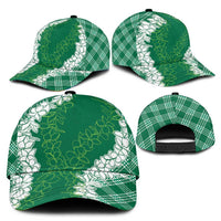 Hawaii Aloha Plumeria Lei Green Palaka Classic Cap - Polynesian Pride