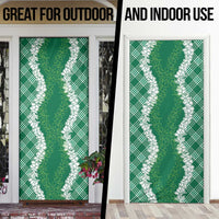 Hawaii Aloha Plumeria Lei Green Palaka Door Cover - Polynesian Pride