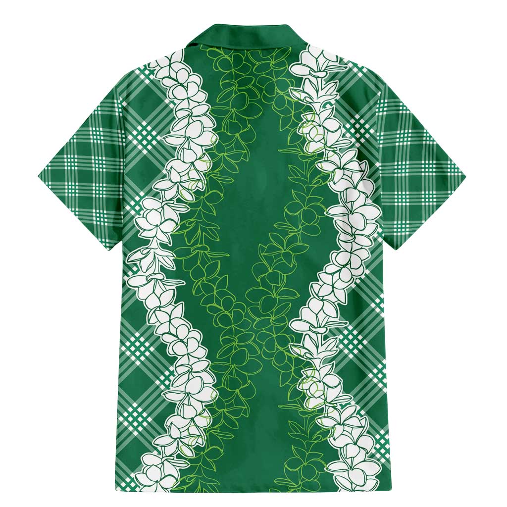 Hawaii Aloha Plumeria Lei Green Palaka Family Matching Mermaid Dress and Hawaiian Shirt LT7 - Polynesian Pride