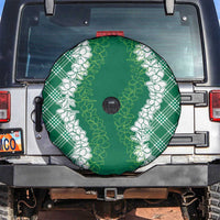 Hawaii Aloha Plumeria Lei Green Palaka Spare Tire Cover LT7 Green - Polynesian Pride