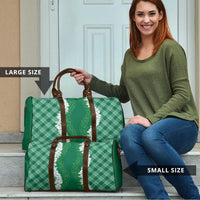 Hawaii Aloha Plumeria Lei Green Palaka Travel Bag - Polynesian Pride