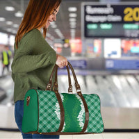 Hawaii Aloha Plumeria Lei Green Palaka Travel Bag - Polynesian Pride