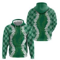 Hawaii Aloha Plumeria Lei Green Palaka Zip Hoodie LT7 - Polynesian Pride