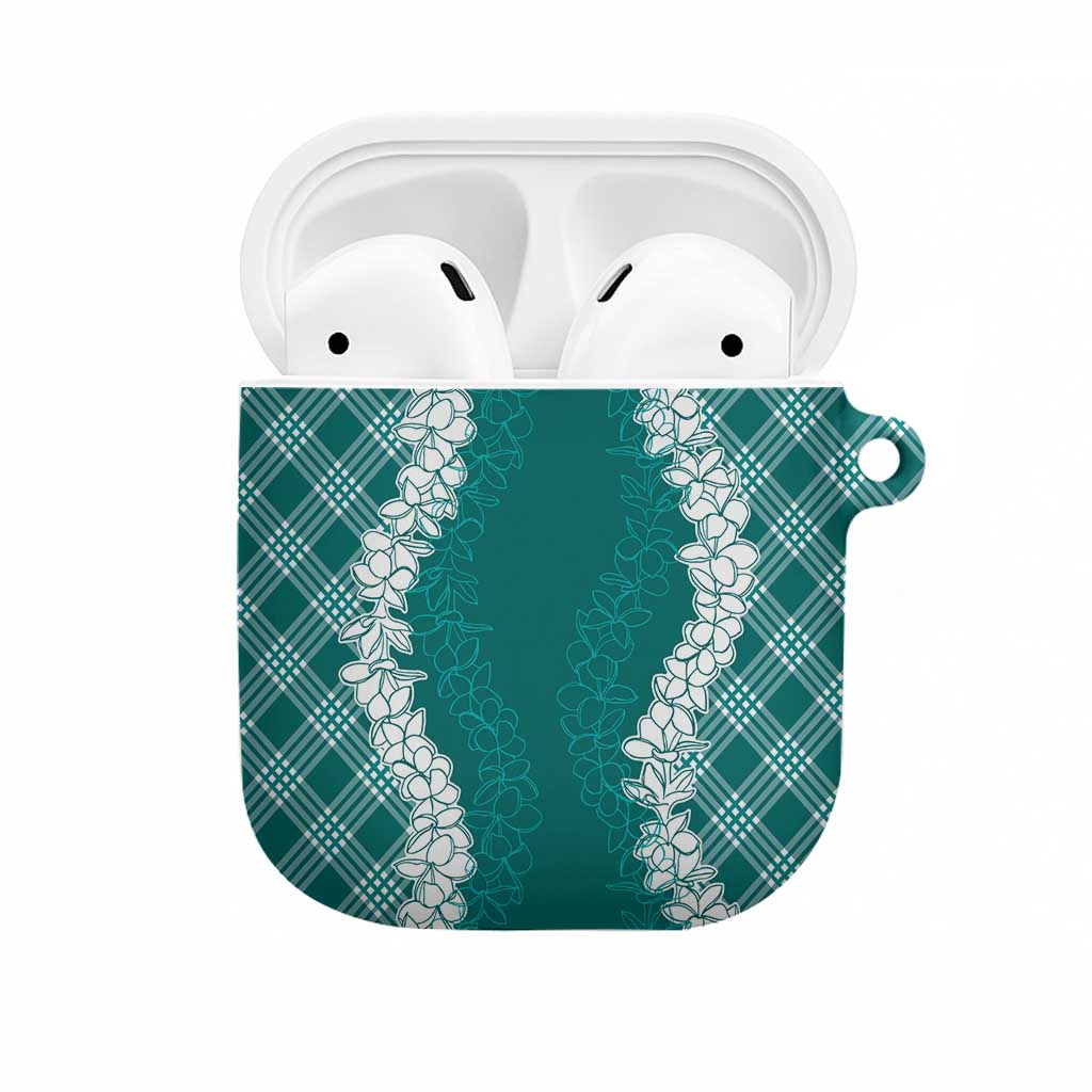 Hawaii Aloha Plumeria Lei Teal Palaka AirPods Case - Polynesian Pride