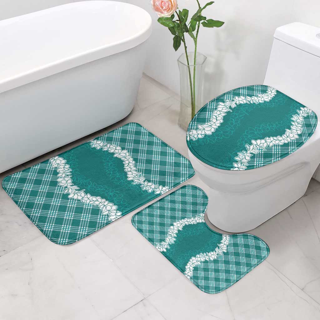 Hawaii Aloha Plumeria Lei Teal Palaka Bathroom Set - Polynesian Pride