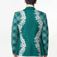 Hawaii Aloha Plumeria Lei Teal Palaka Blazer - Polynesian Pride