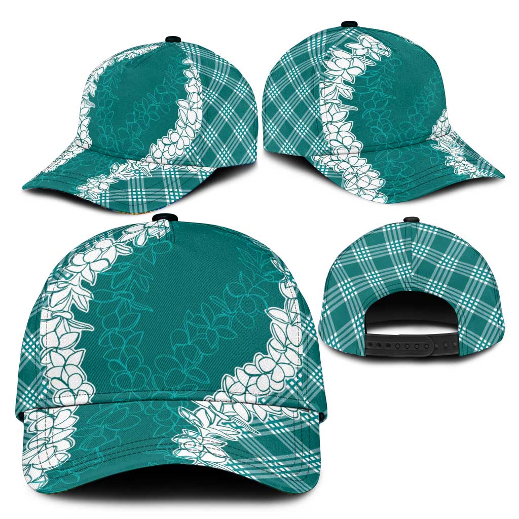 Hawaii Aloha Plumeria Lei Teal Palaka Classic Cap - Polynesian Pride