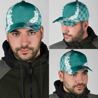 Hawaii Aloha Plumeria Lei Teal Palaka Classic Cap - Polynesian Pride